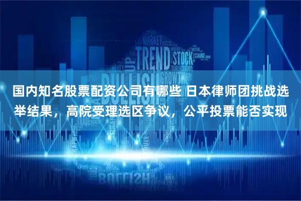 国内知名股票配资公司有哪些 日本律师团挑战选举结果，高院受理选区争议，公平投票能否实现